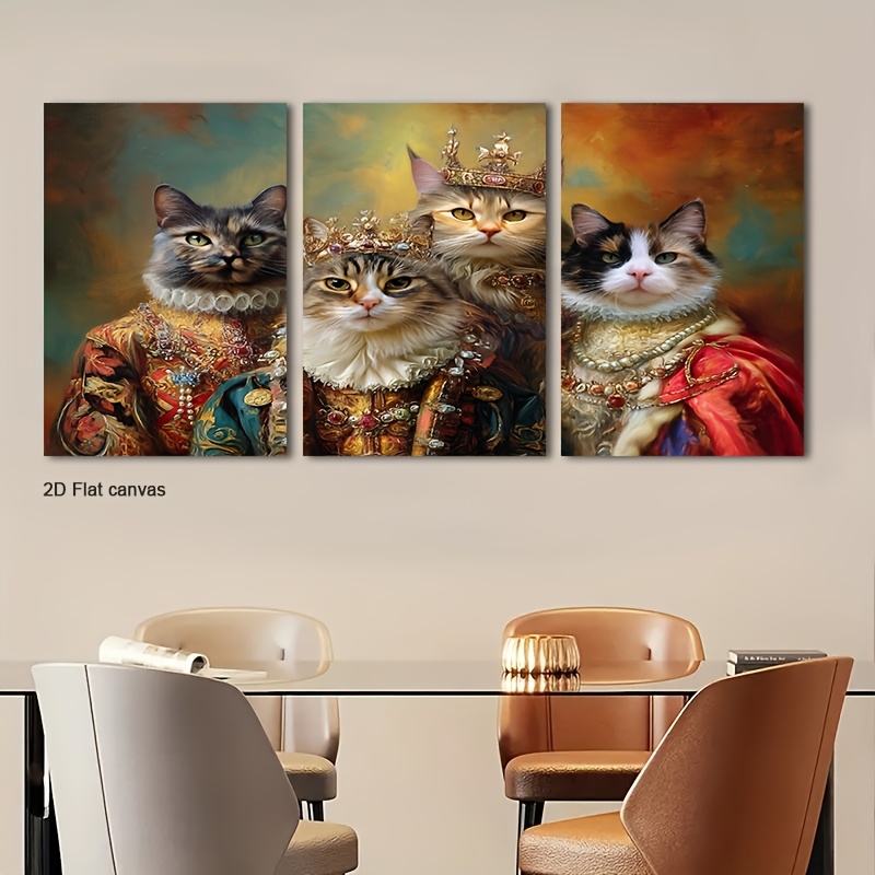 Canvas Wrap Ready - 3 adet Çerçeveli Sevimli Kedi Yavrusu