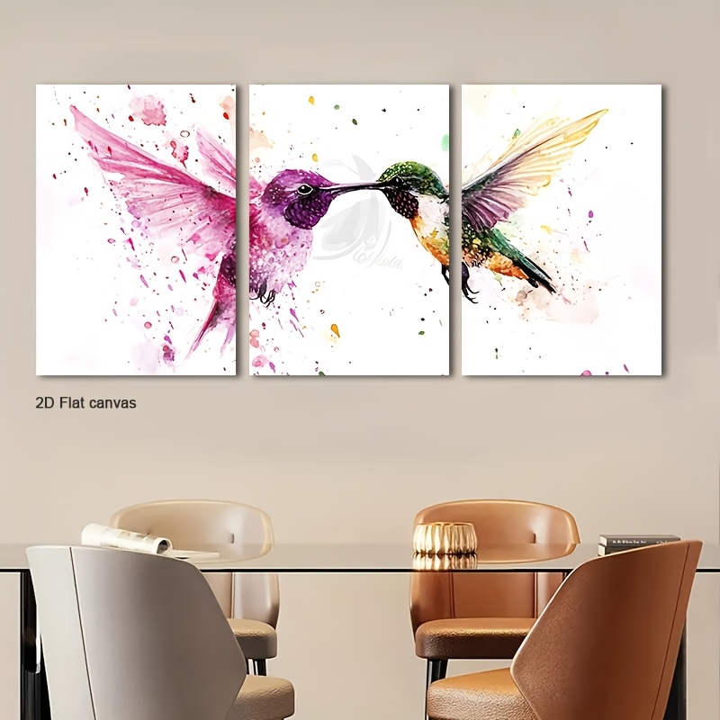Canvas Wrap Ready - Çerçevesiz Kanvas 3 Parça Suluboya Sinek