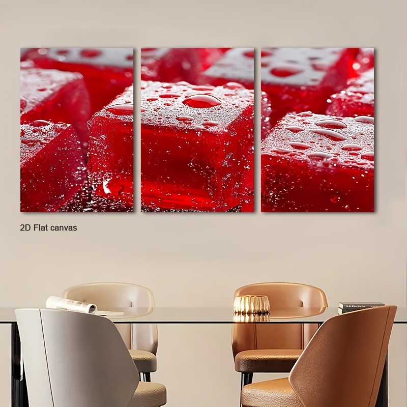3 Parça Çerçeveli Kırmızı Jöle - Canvas Wrap Ready incelemesi ve fiyatı